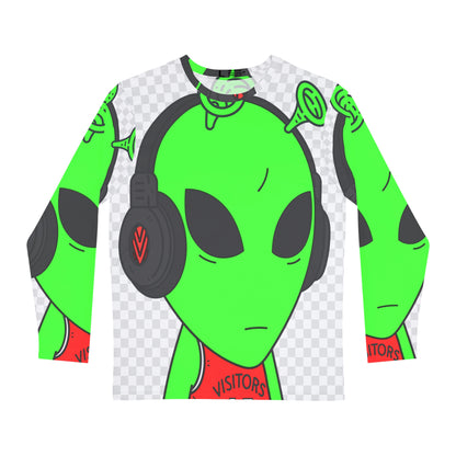 Green Antenna Sports Jersey Visitor Headphones Men's Long Sleeve AOP Shirt