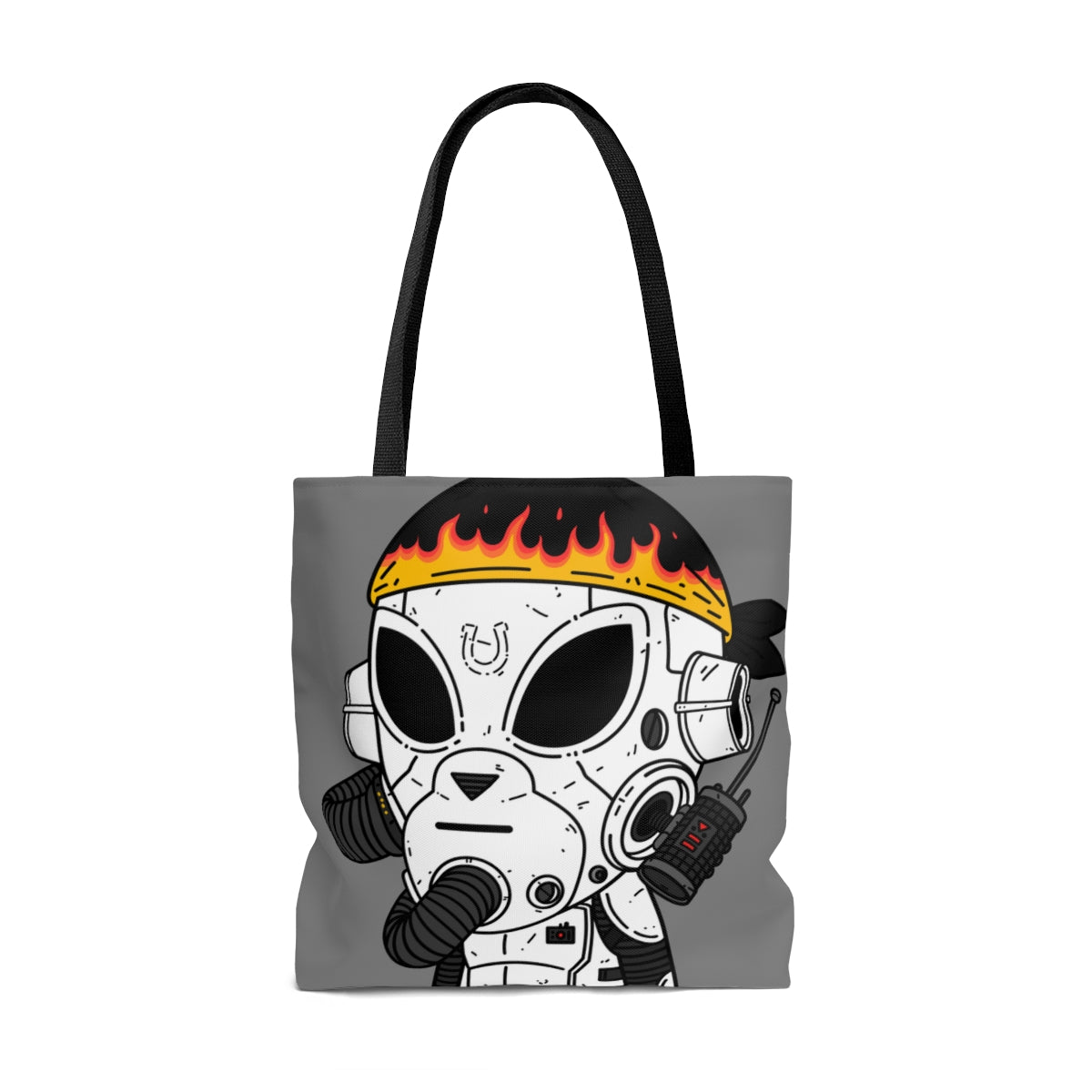 Burb Fire Bandana Herradura Blindado Blanco Futuro Alien Cyborg Máquina Visitante AOP Bolsa de tela 