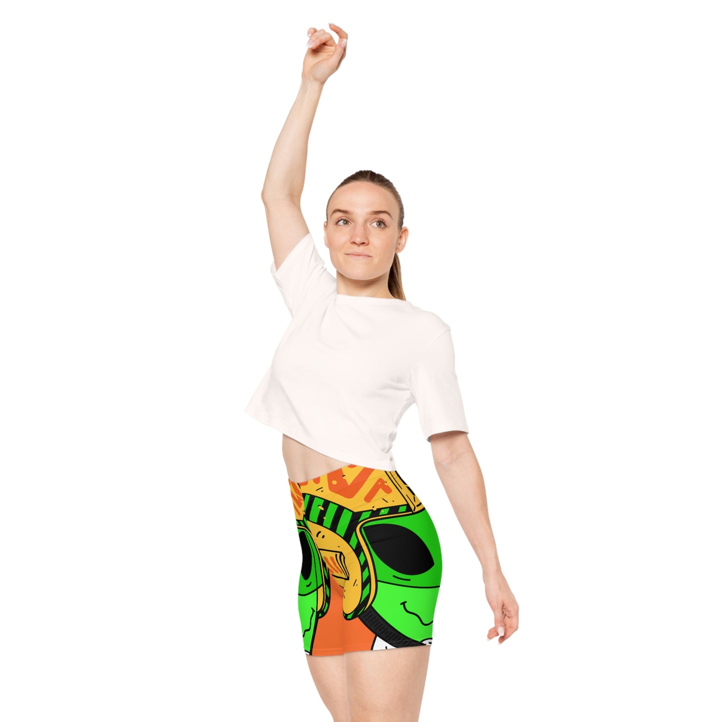 Alien Green Sporty Women's Biker Shorts (AOP)