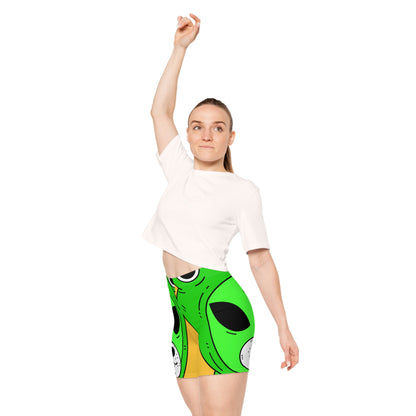 Frog Alien Visitor Women's Biker Shorts (AOP)