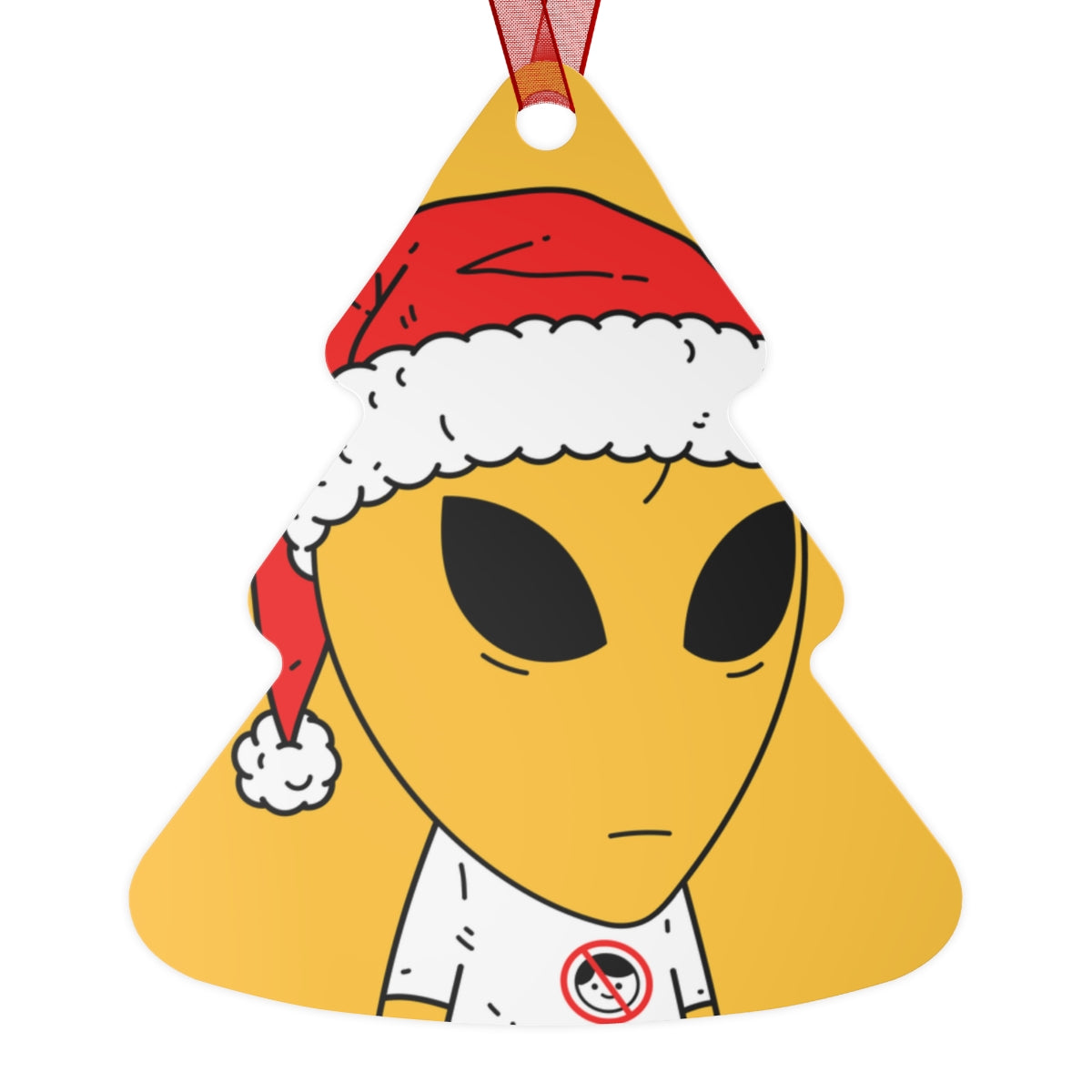 Alien Santa Space Character Holiday Winter Season Metal Ornaments