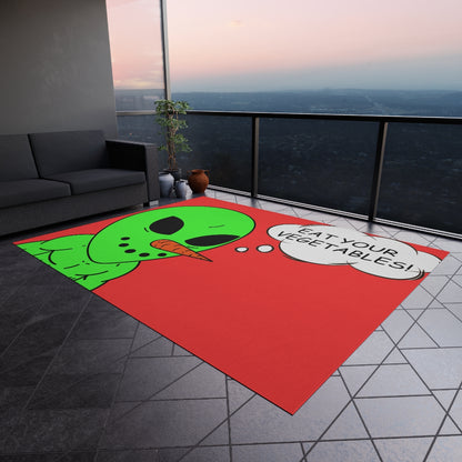 Veggie Visi The Vegetable Visitor Alien Eat Your Veg Outdoor Rug