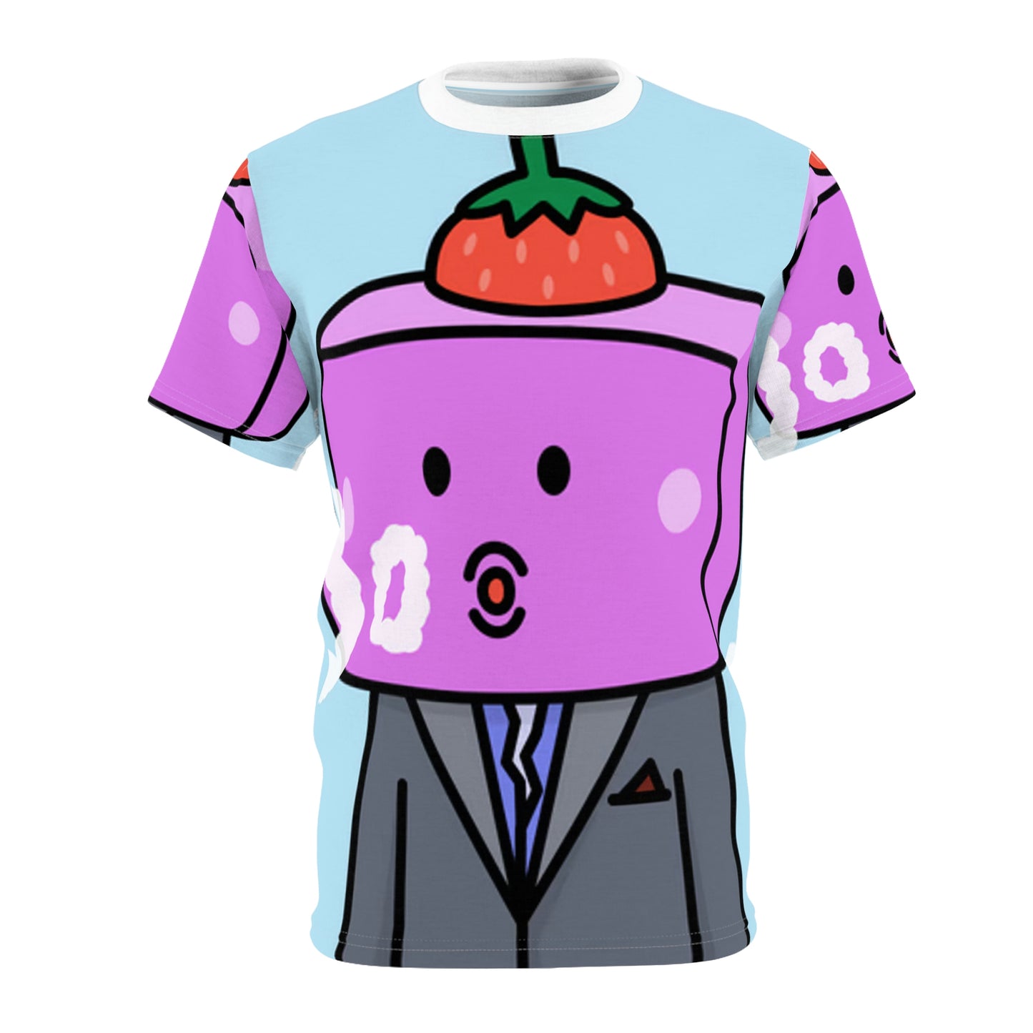 Strawberry Fruit Head Block Unisex AOP Cut & Sew Tee