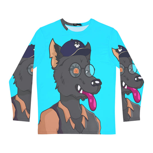 Detective Wolf Dog Men's Long Sleeve AOP Shirt