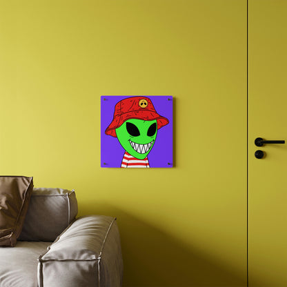 Alien Character Cartoon Big Smile Acrylic Wall Art Panels