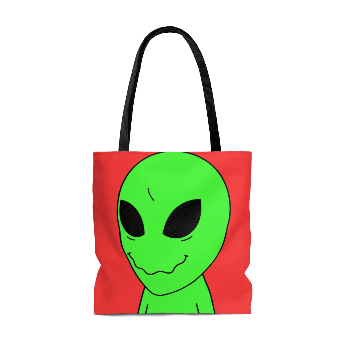 Green Smile Alien Visitor AOP Tote Bag