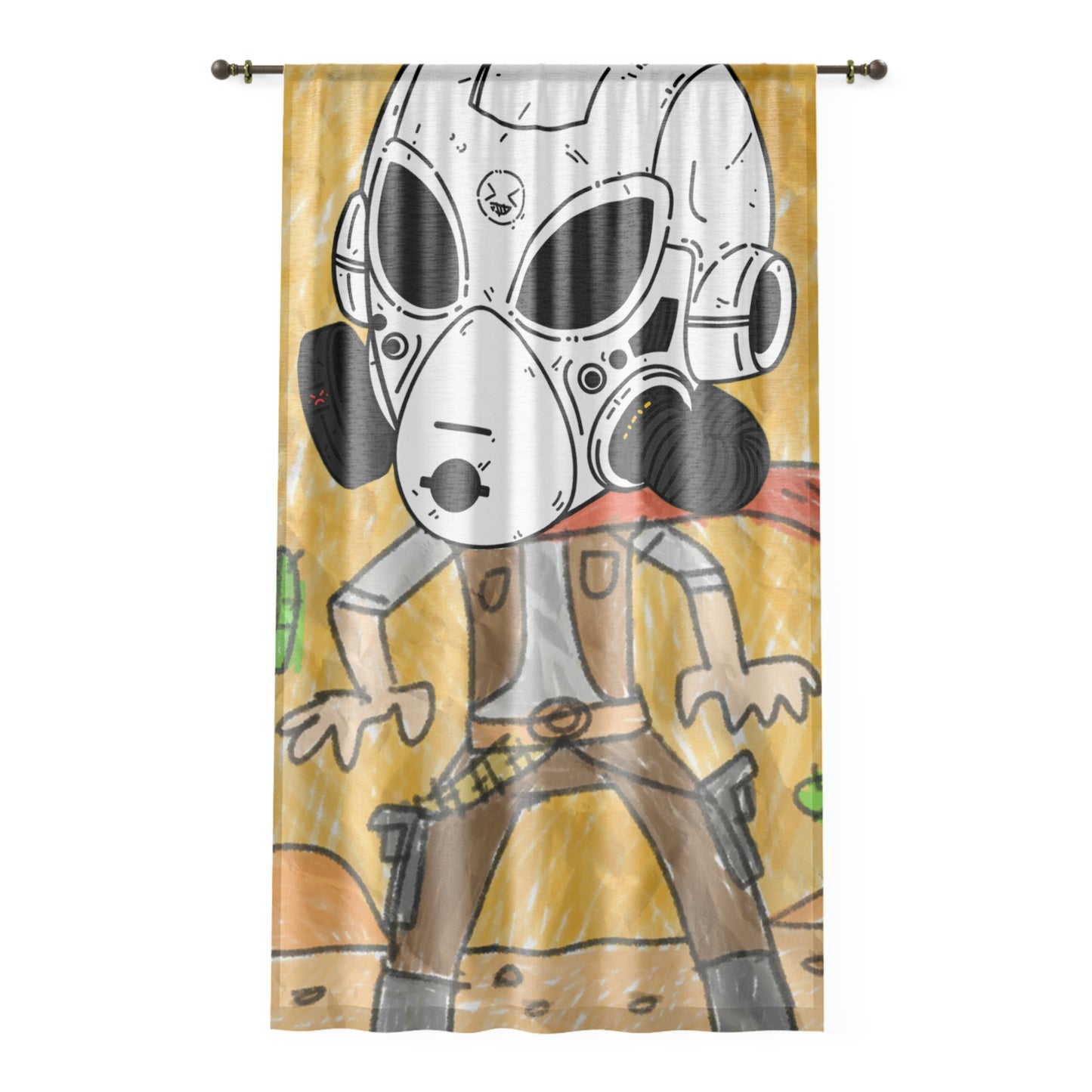 Cowboy Gun Draw Alien LOL Visitor Window Curtain