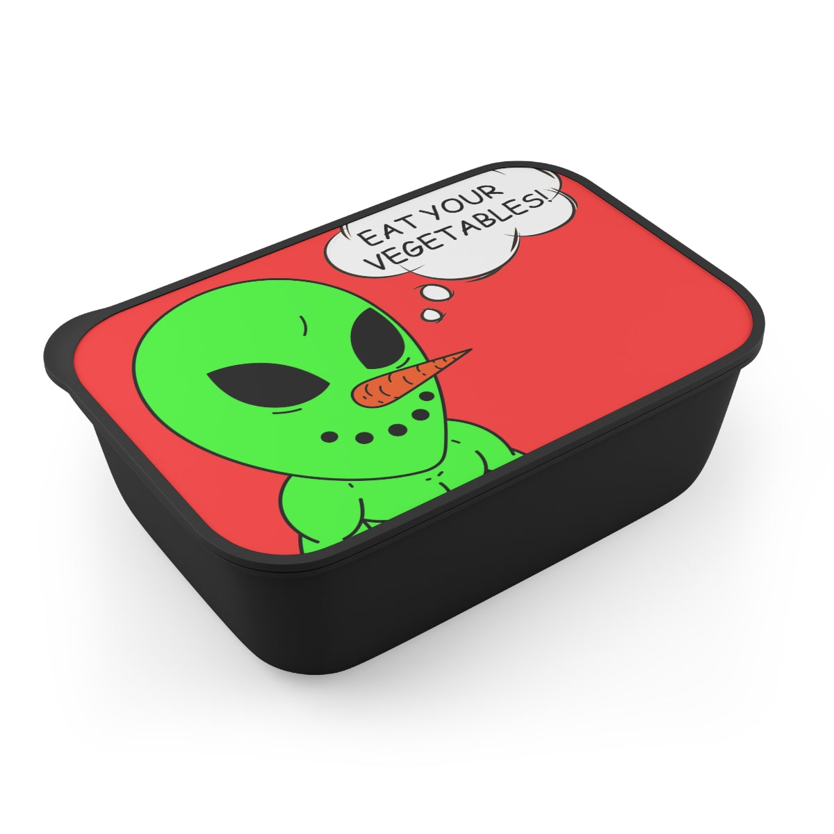 Veggie Visi The Vegetable Visitor Alien Eat Your Veg PLA Bento Box with Band and Utensils