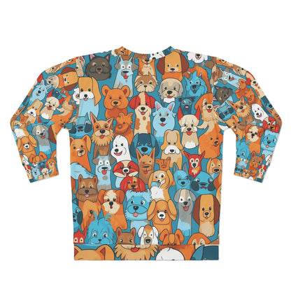 Cute Cartoon Dogs Whimsical Pattern Design Unisex Sweatshirt (AOP)