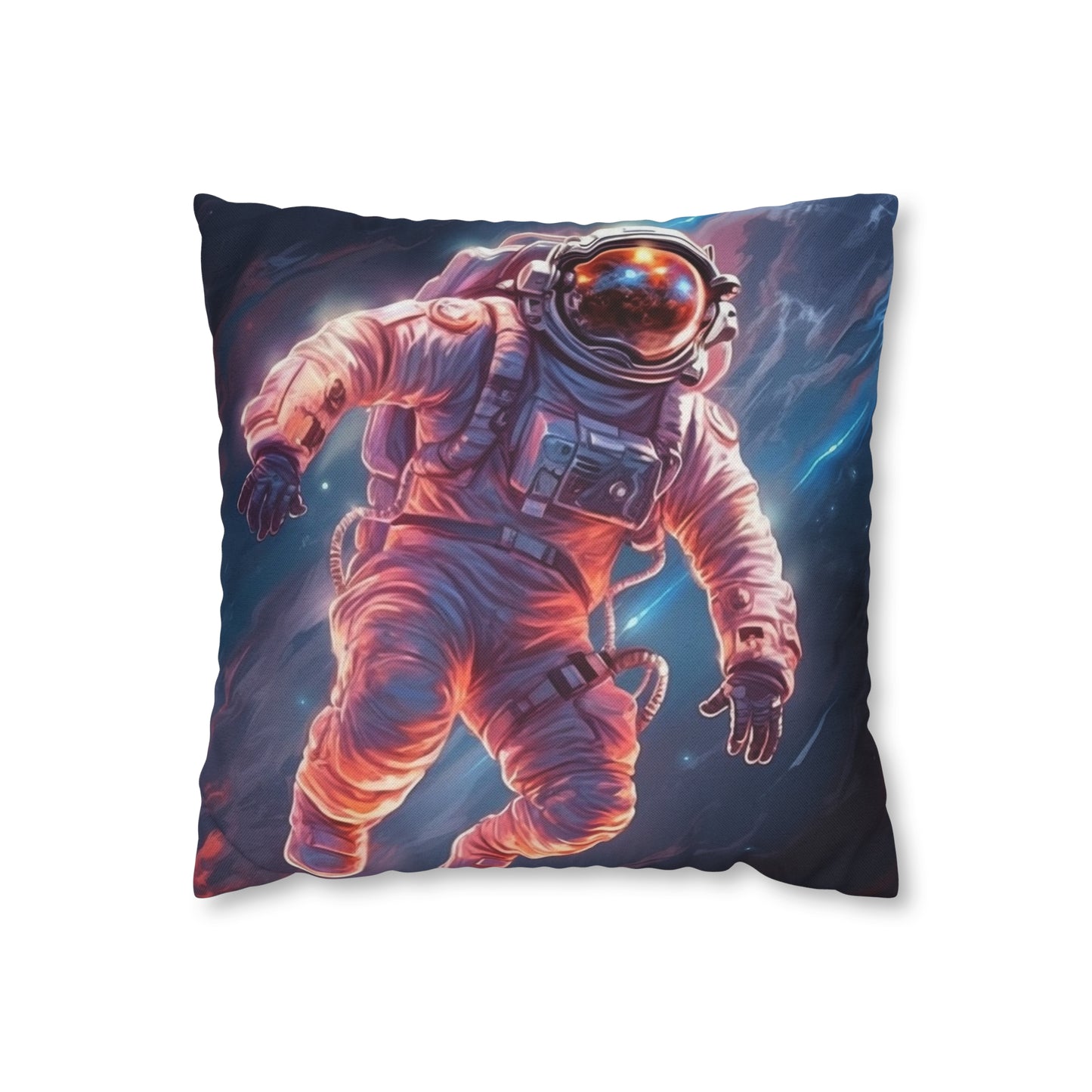 Astronaut Outer Space - Galaxy Starfield Art Spun Polyester Square Pillow Case