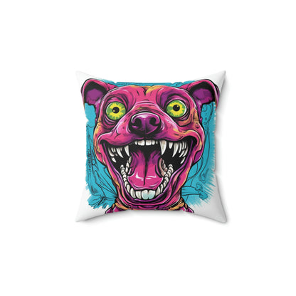 Retro Alien Dog Cartoon Aesthetic Spun Polyester Square Pillow