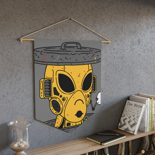 Trashcan Art Egg Armored Yellow Future Alien Cyborg Machine Visitor Pennant