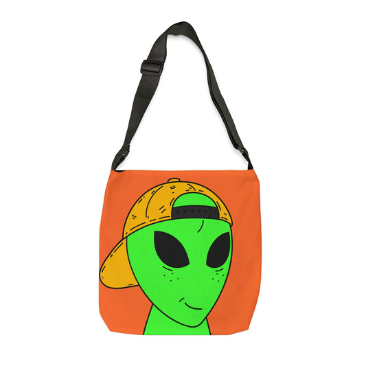 Happy Smirk Alien Visitor Adjustable Tote Bag (AOP)
