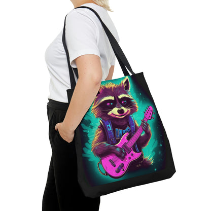 Raccoon Guitar Music Player Furry Animal Rock Star Tote Bag (AOP)