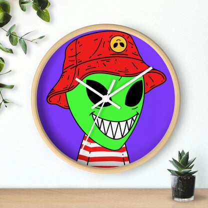 Alien Character Cartoon Big Smile Wall clock