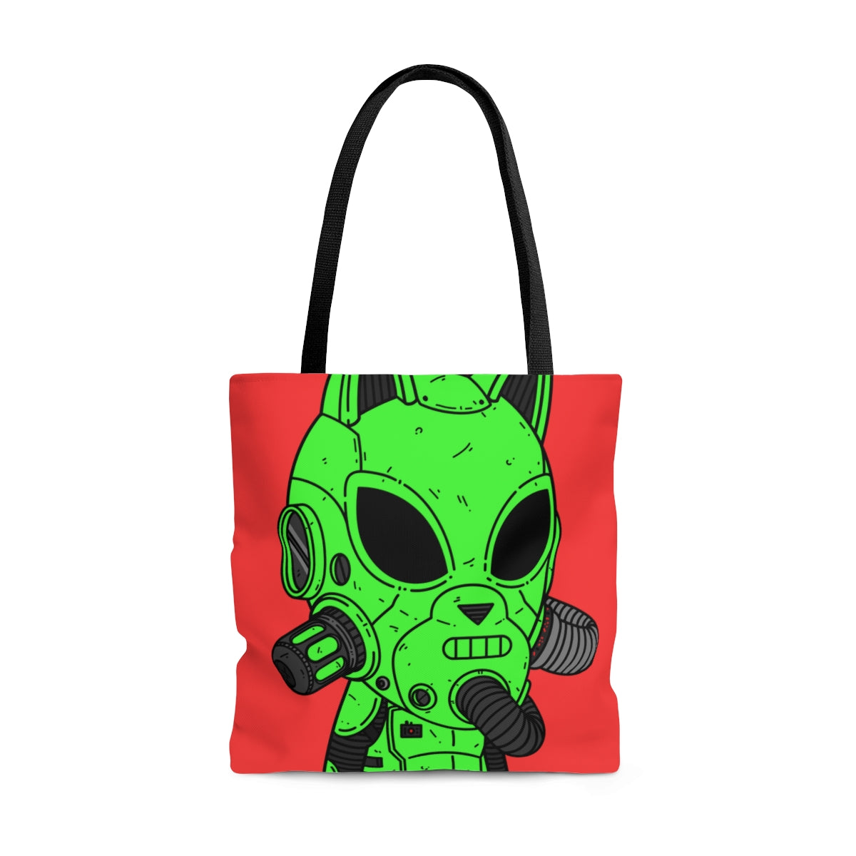 Cat Ears Armored Green Future Alien Cyborg Machine Visitor AOP Tote Bag