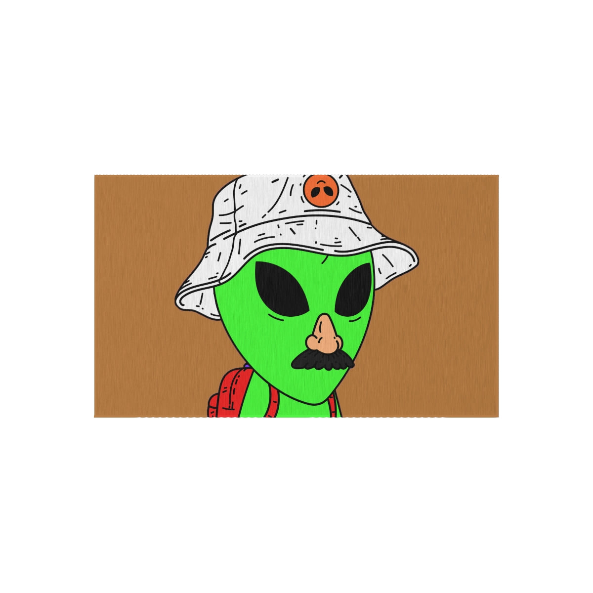 The Visitor Green Alien Space Traveler Outdoor Rug