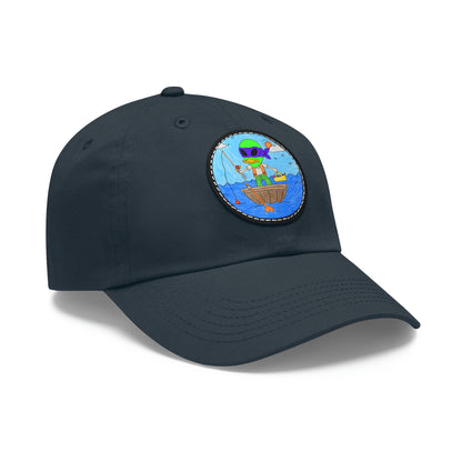 Alien Fisherman Visitor 751 Fish Dad Hat with Leather Patch (Round)