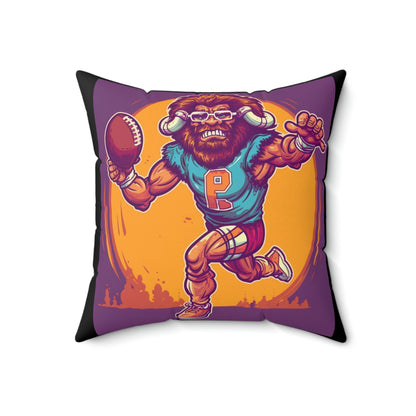 American Football Baffalo Bison Game Sport Graphic Spun Polyester Square Pillow