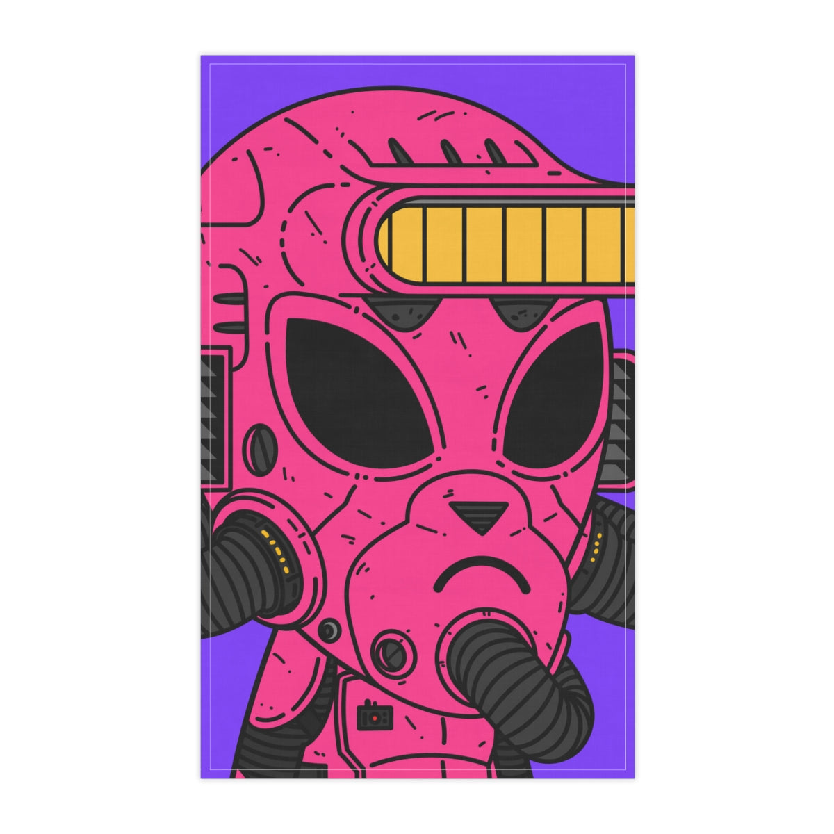 Armored Pink Future Alien Cyborg Machine Visitor Kitchen Towel