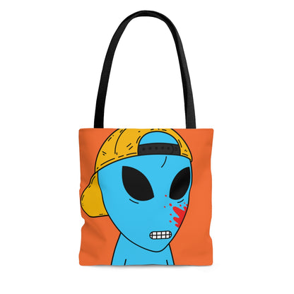 Blue Blood Visitor Alien Cartoon AOP Tote Bag