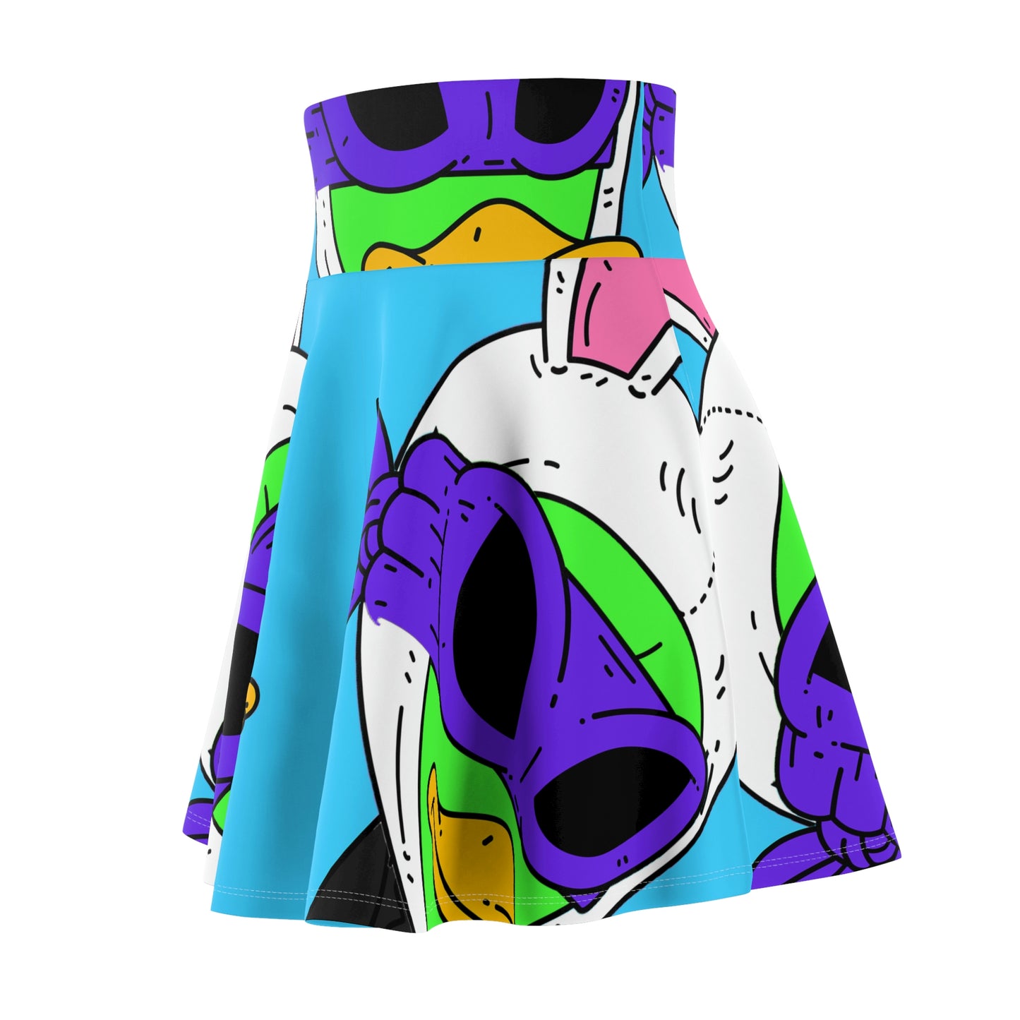 Easter Bunny Alien Visitor 751 Rabbit Women's Skater Skirt