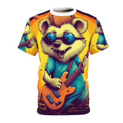 Hedgehog Furry Cute Guitar Music Graphic Unisex Cut & Sew Tee (AOP)