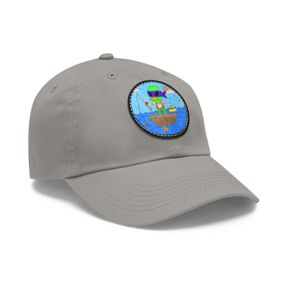 Alien Fisherman Visitor 751 Fish Dad Hat with Leather Patch (Round)