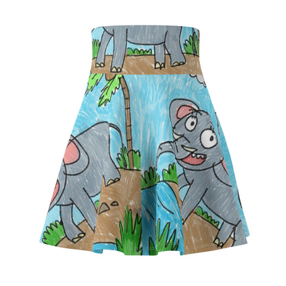 Elefante Elephant King Safari Animal Women's Skater Skirt