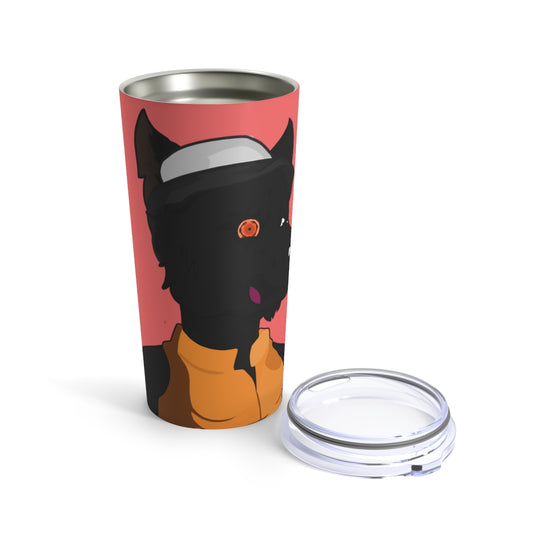 The Cyborg Wolve Orange Puffy Jacket Bucket Hat Tumbler 20oz