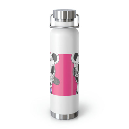 Armored White Mouse Ears Future Alien Cyborg Machine Visitor Copper Vacuum Insulated Bottle, 22oz