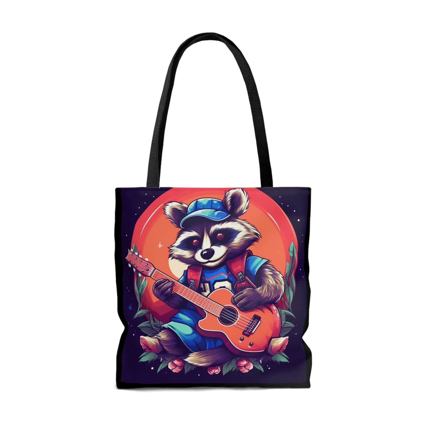 Acoustic Guitar Raccoon - Furry Animal Musician Decor Tote Bag (AOP)