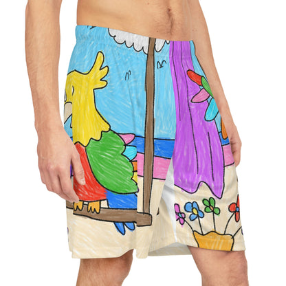 Animal Lover Parrot Perfect Gift for Parrot Owners Basketball Shorts (AOP)