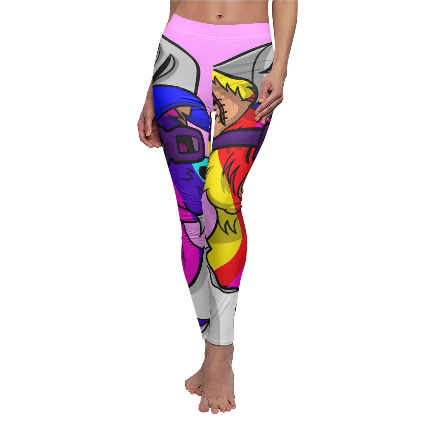 Tie Dye Wolf Pride Werewolve Women's Cut & Sew Casual Leggings