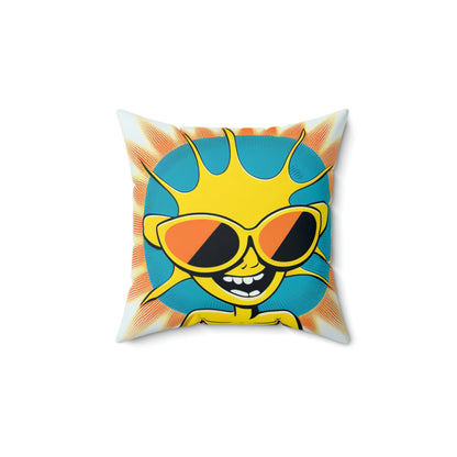 Alien Sunshine Anime Cartoon Style Spun Polyester Square Pillow