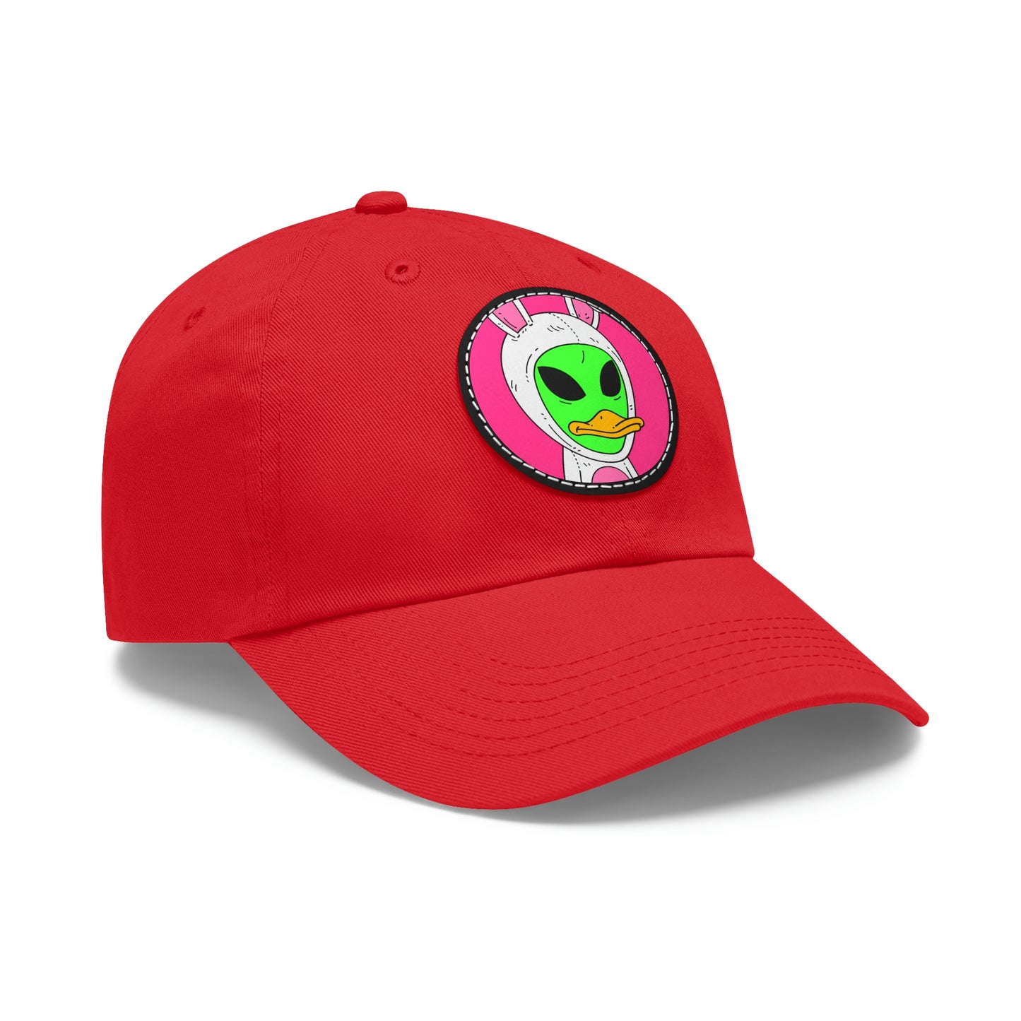 Beak Duck Alien Rabbit Bunny Dad Hat with Leather Patch (Round)