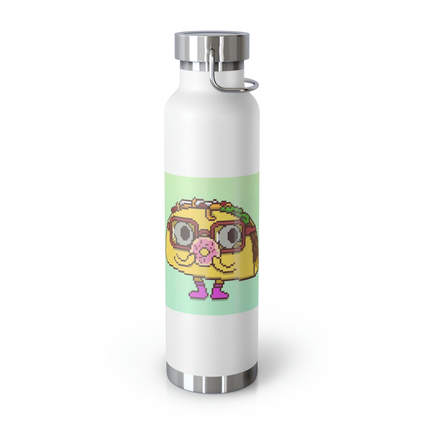 Donut Cartoon Taco Copper Vacuum Insulated Bottle, 22oz