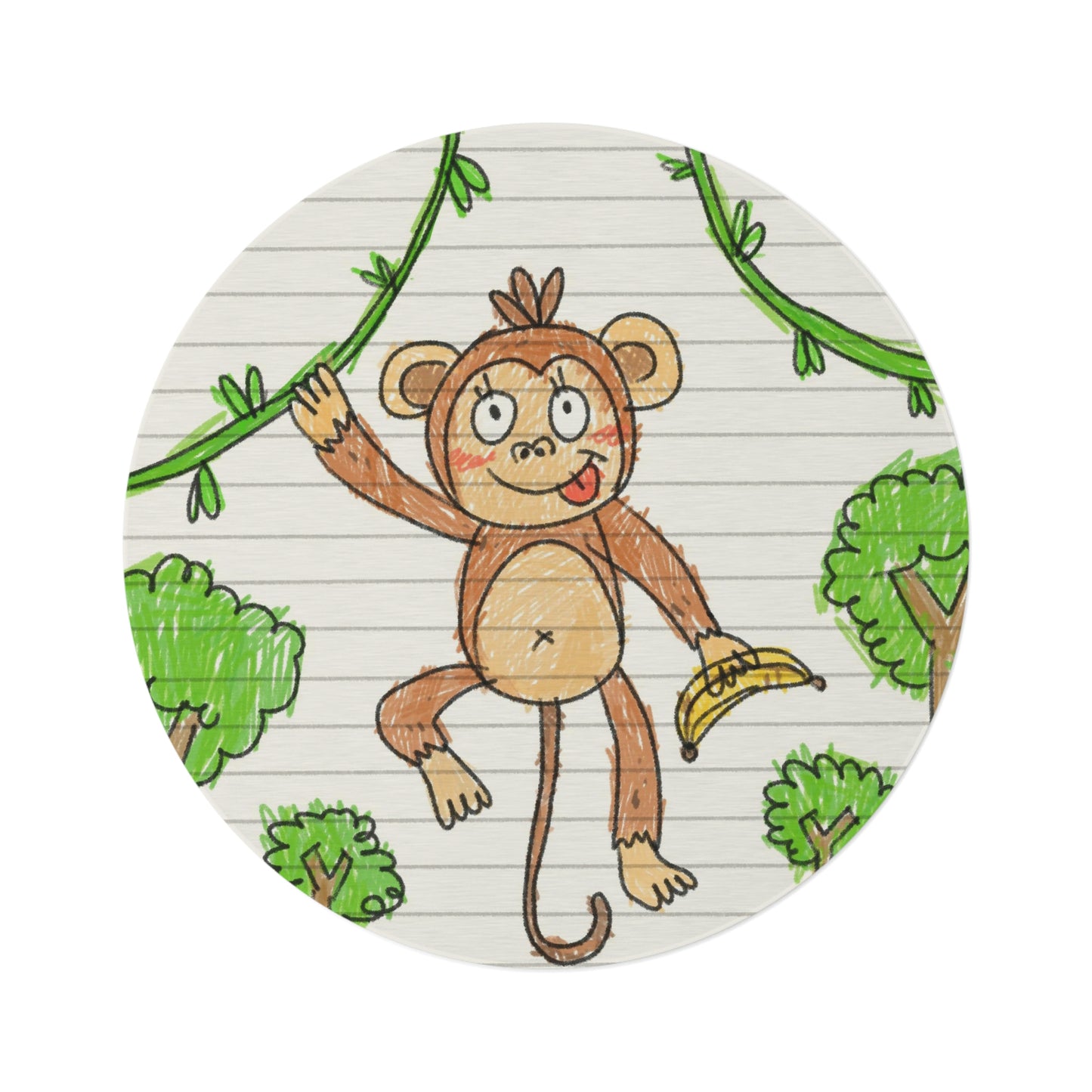 Graphic Monkey - Fun Zoo Clothing for Ape Lovers Round Rug