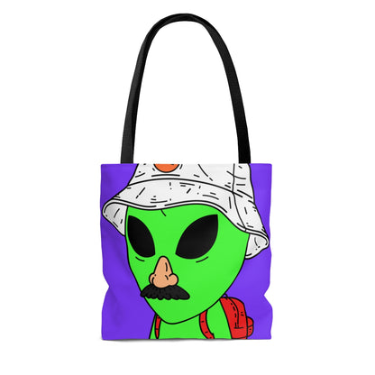 El visitante verde alienígena viajero espacial AOP Bolsa de tela