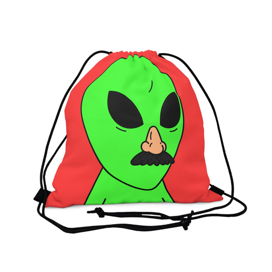 Green Visitor Alien Disguised Fake Nose Outdoor Drawstring Bag