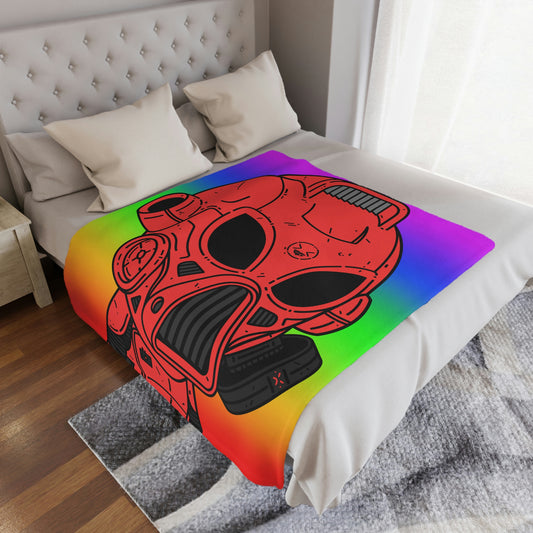 Pride Rainbow Robot Cyborg Alien Minky Blanket