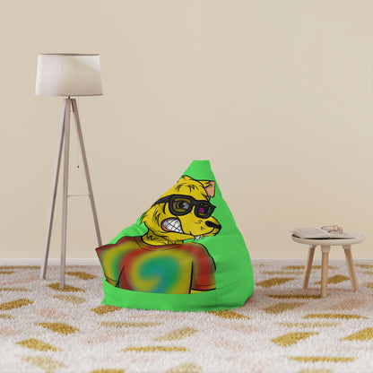 Wolve Cyborg Tie Dye Wolf Shirt Yellow Fur Bean Bag Chair Cover