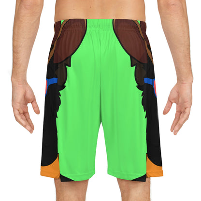 Cowgirl Wolf Cyborg Wolve Basketball Shorts