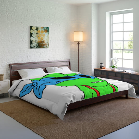 Green Alien Blue Ninja Mask Red Suspenders Visitor Bed Comforter