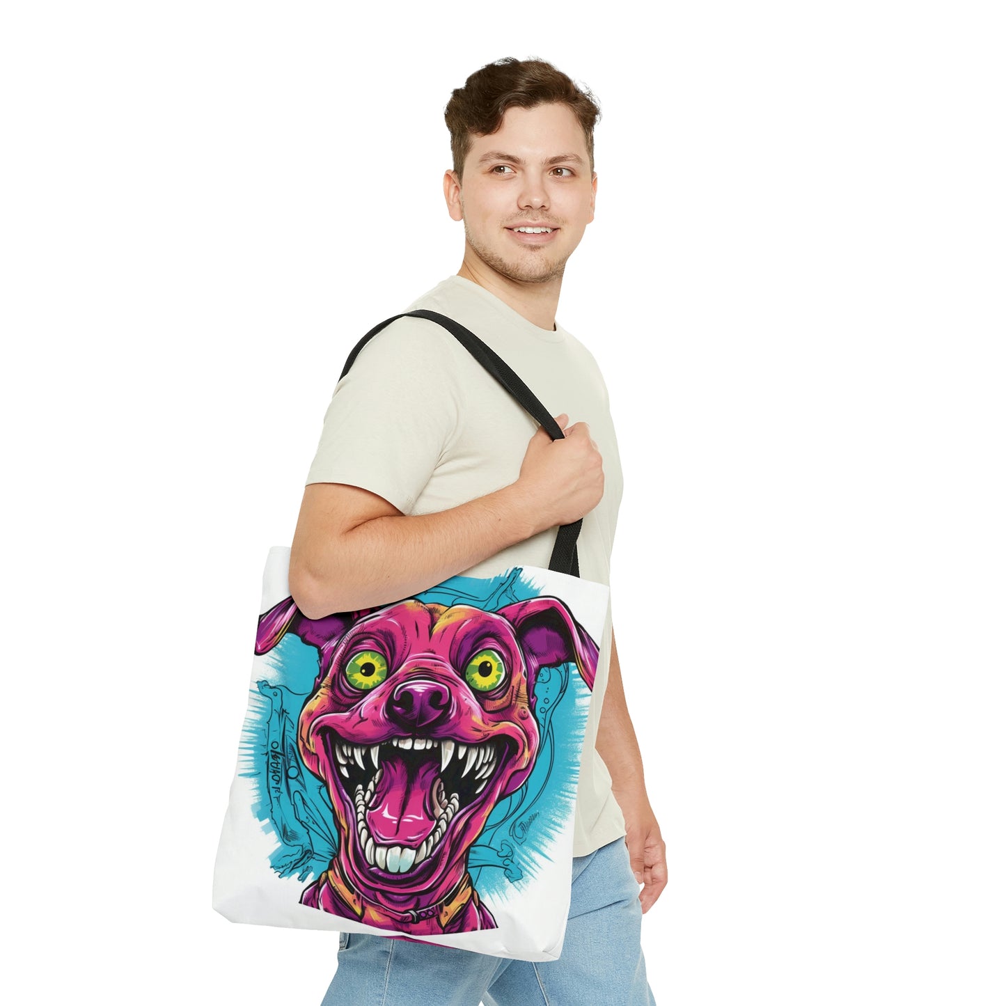 Retro Alien Dog Cartoon Aesthetic Tote Bag (AOP)