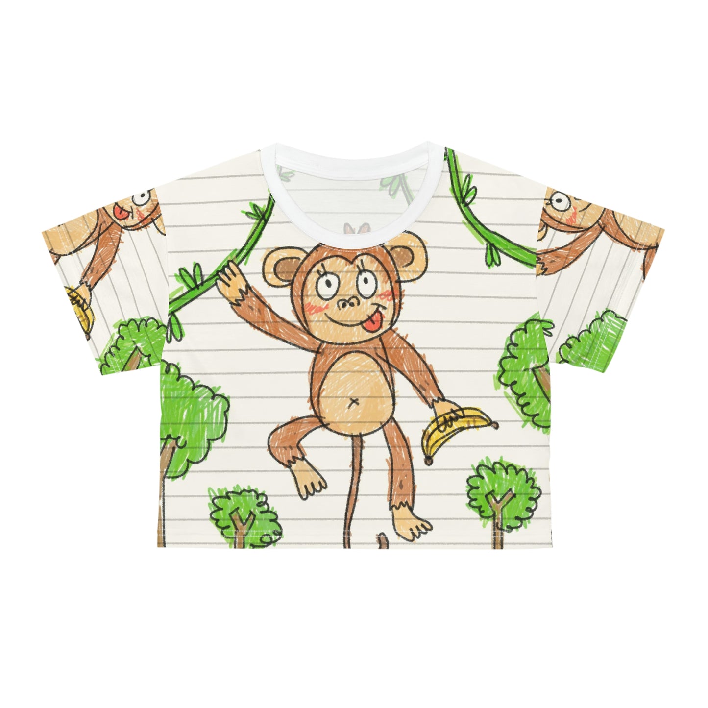 Graphic Monkey - Fun Zoo Clothing for Ape Lovers AOP Crop Tee