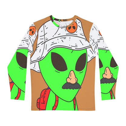 Visitor Green Alien Space Traveler Men's Long Sleeve AOP Shirt