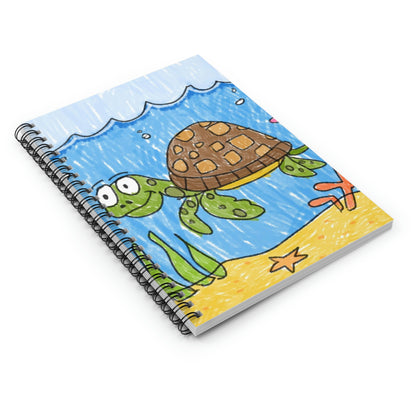 Sea Turtle Beach Sand Ocean Spiral Notebook - Ruled Line