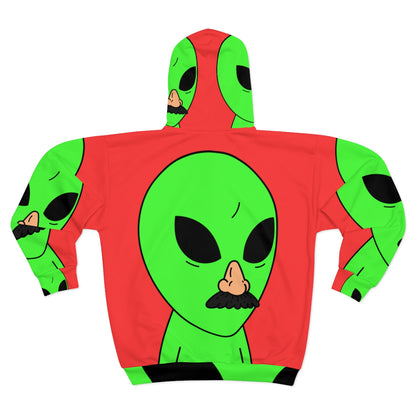 Fake Alien Desiguise AOP Unisex Zip Hoodie