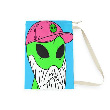 Alien Old Man Wizard Beard Visitor Cartoon Laundry Bag